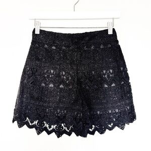 bebe Black Lace High Waist Shorts